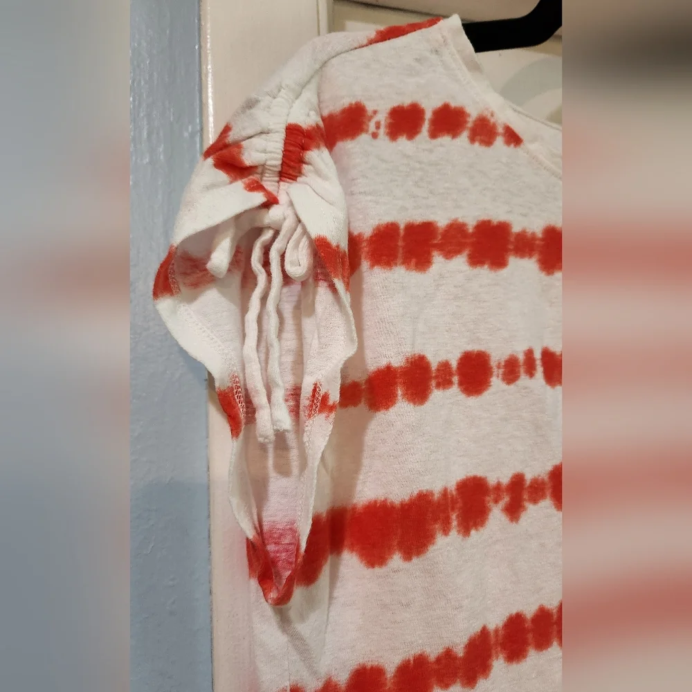 Women's Talbots Orange/Coral Striped Shirt, Size L - Picture 5 of 11